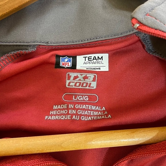 Women’s Arizona Cardinals NFL 1/4 zip red/gray pullover Size Large - Picture 3 of 4